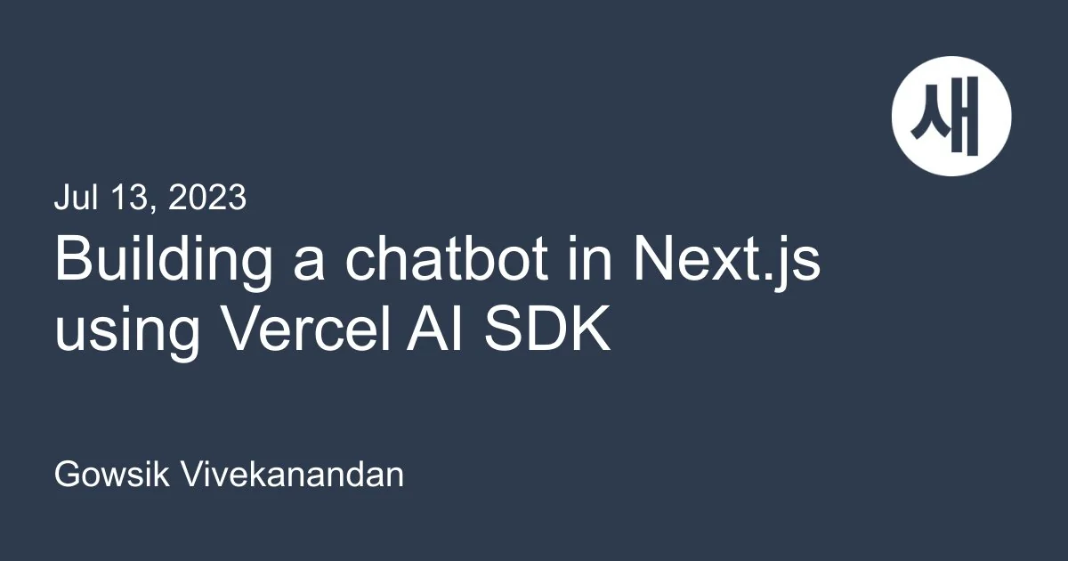 Vercel IA SDK Chatbot com Next.js - Gowsik Download